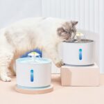 Cat water fountain reservoir lifted off its base for refilling